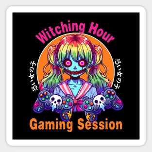 Halloween Gamer Girl Witch Magnet